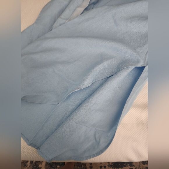 FOR CYNTHIA dress linen viscose blend side pockets belted short sleeve - Picture 11 of 13